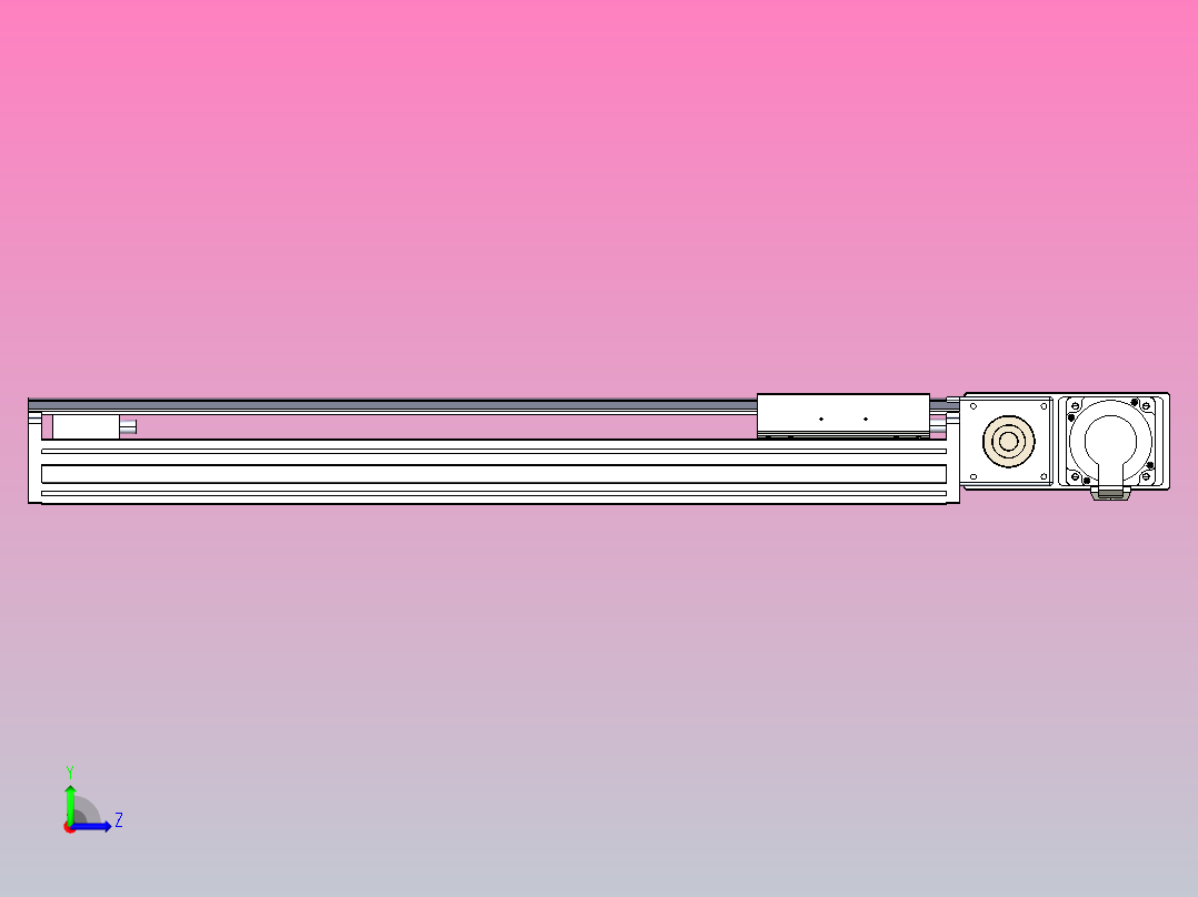 皮带直线轴半封闭可选导轨TPA-HNB-175D-140-L550-MR-Y-P75-N3左视图