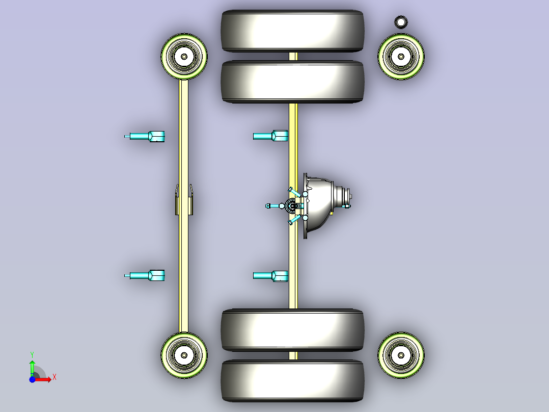 发动机后悬架模型3D图纸三维模型前视图