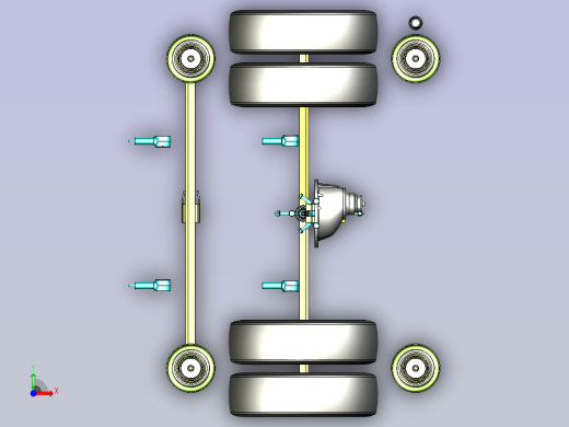 发动机后悬架模型3D图纸三维模型前视缩略图