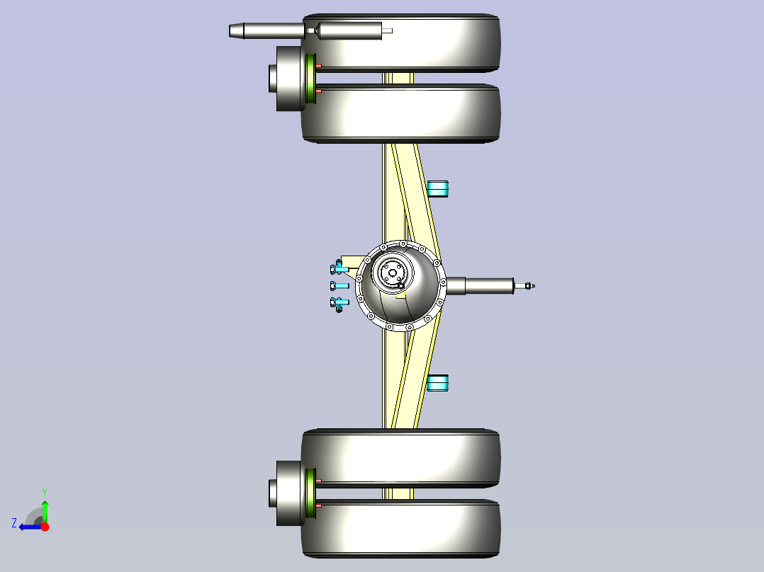 发动机后悬架模型3D图纸三维模型右视图