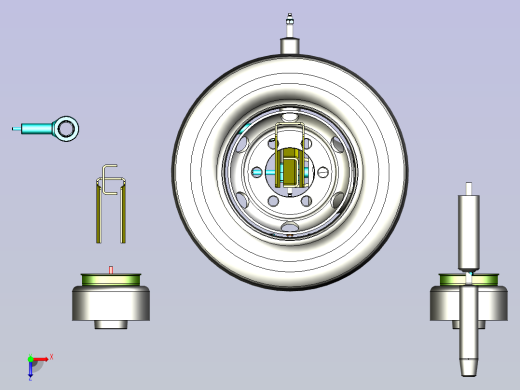 发动机后悬架模型3D图纸三维模型俯视缩略图