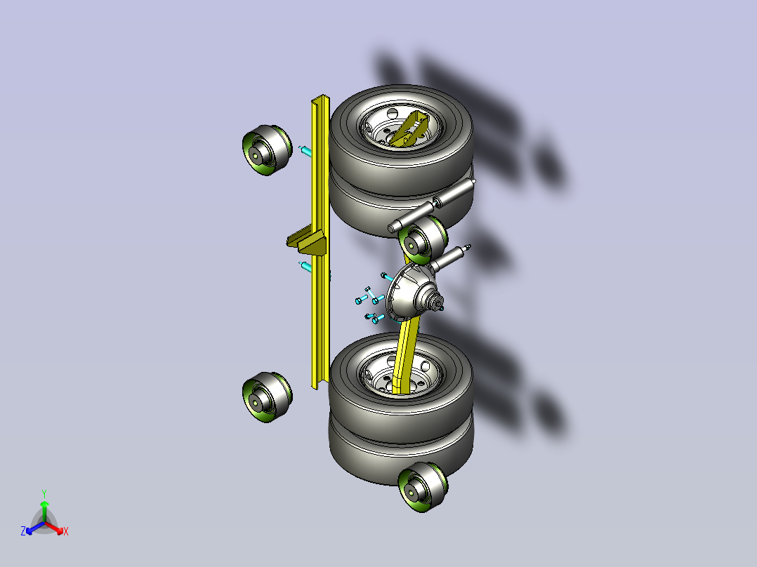 发动机后悬架模型3D图纸三维模型正等轴测图