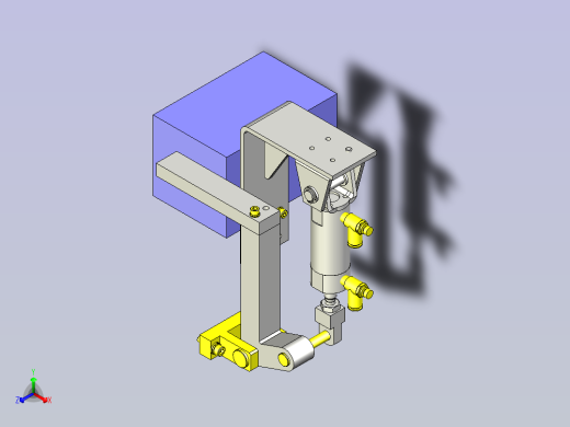 一种旋转型挡块机构3D图纸