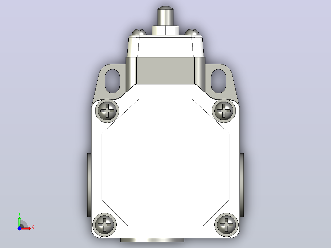 YBLX-P1_100_1B行程开关三维模型202108前视图