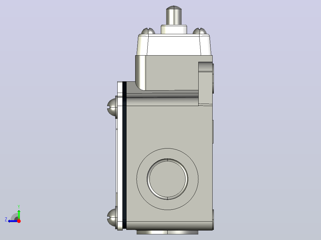 YBLX-P1_100_1B行程开关三维模型202108右视图