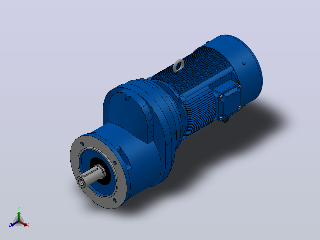 RXF67法兰轴伸式安装斜齿轮减速机RX67-Y0.25-4P-71-M1-0°-Φ160主视图