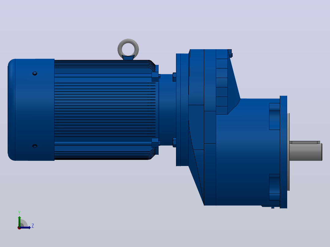 RXF67法兰轴伸式安装斜齿轮减速机RX67-Y0.25-4P-71-M1-0°-Φ160左视图