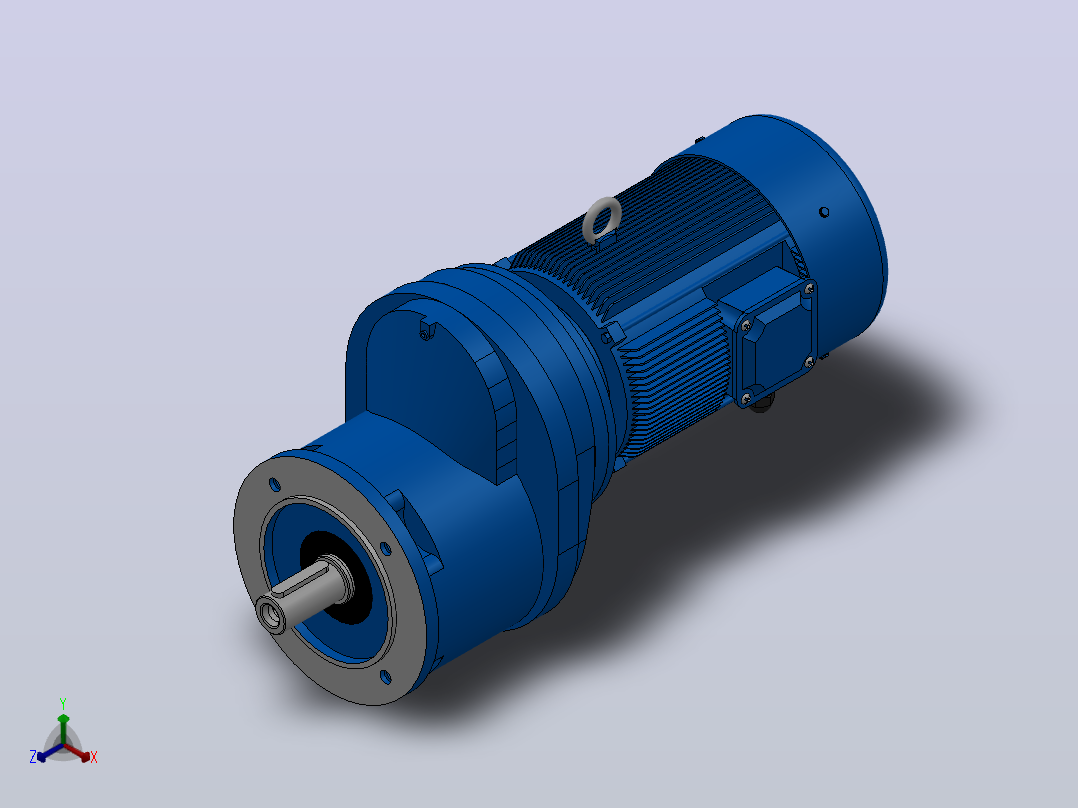 RXF67法兰轴伸式安装斜齿轮减速机RX67-Y0.25-4P-71-M1-0°-Φ160正等轴测图