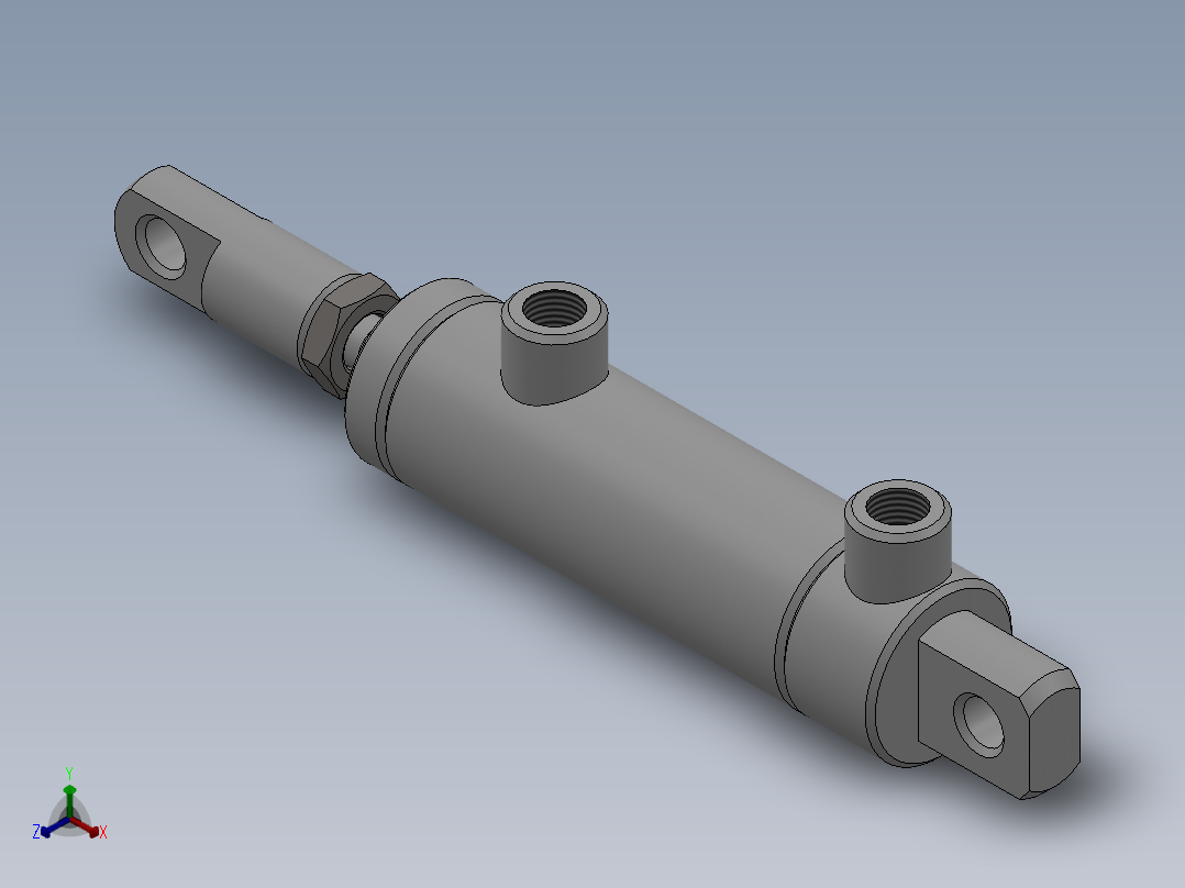 小型液压缸SW图正等轴测图
