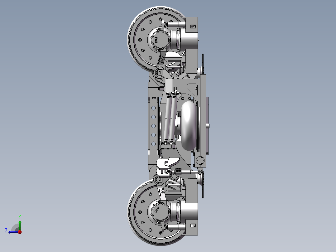 高速动车组动力转向架3D图纸 G562右视图