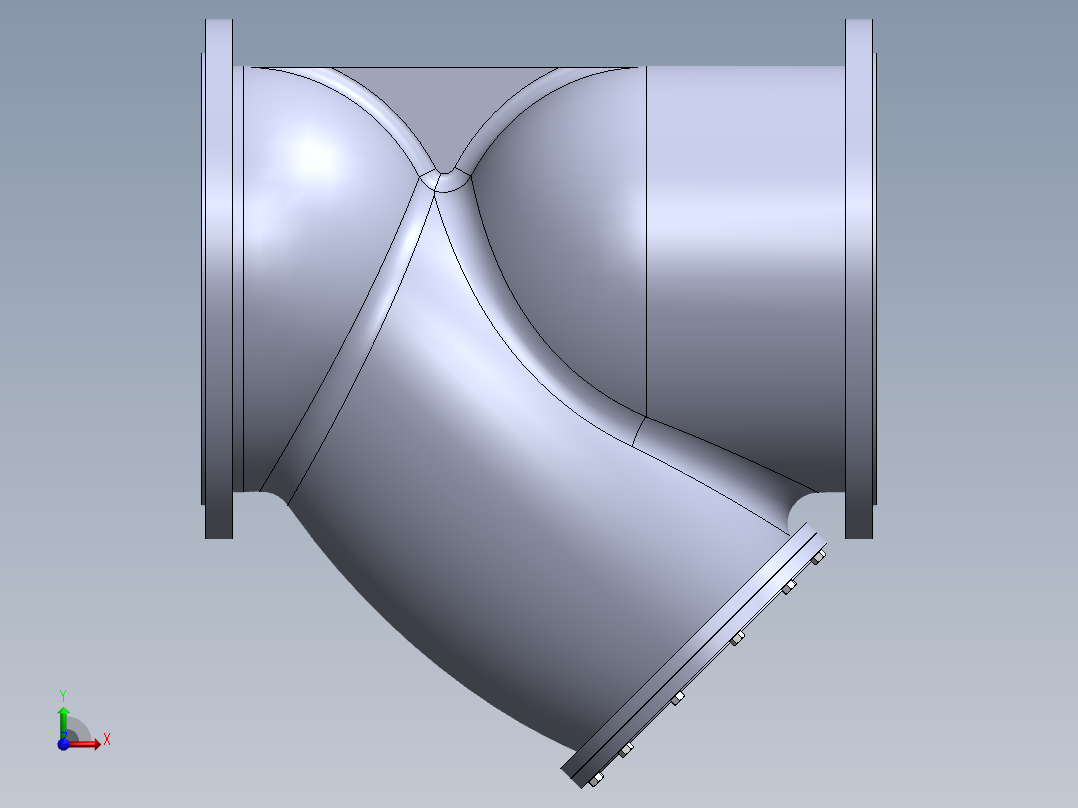 法兰Y型过滤器-316L DN50-DN600前视图