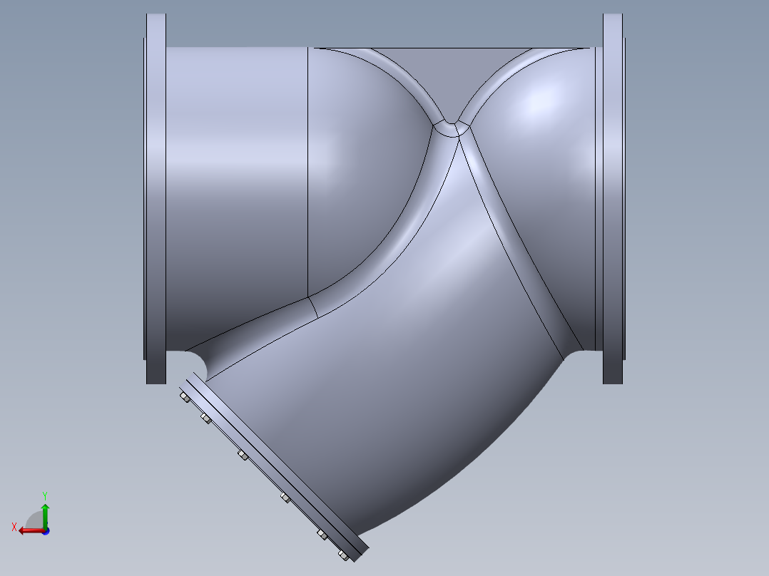 法兰Y型过滤器-316L DN50-DN600后视图