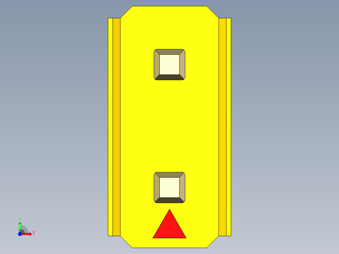 彩色公头100mil（2.54mm）系列-DS1021_yellow_2x01p_100mil_Type5_rev1.0前视图