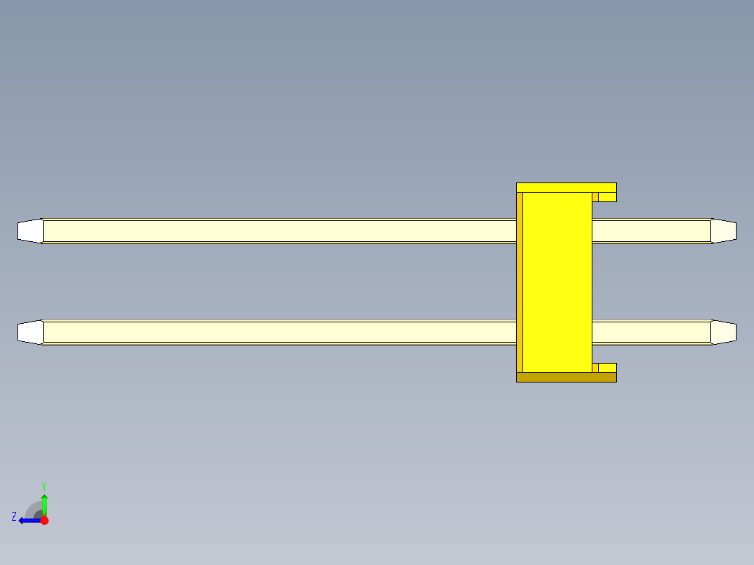 彩色公头100mil（2.54mm）系列-DS1021_yellow_2x01p_100mil_Type5_rev1.0右视图