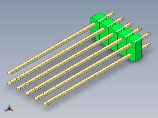 彩色公头100mil（2.54mm）系列-DS1021_green_2x05p_100mil_Type43_rev1.0