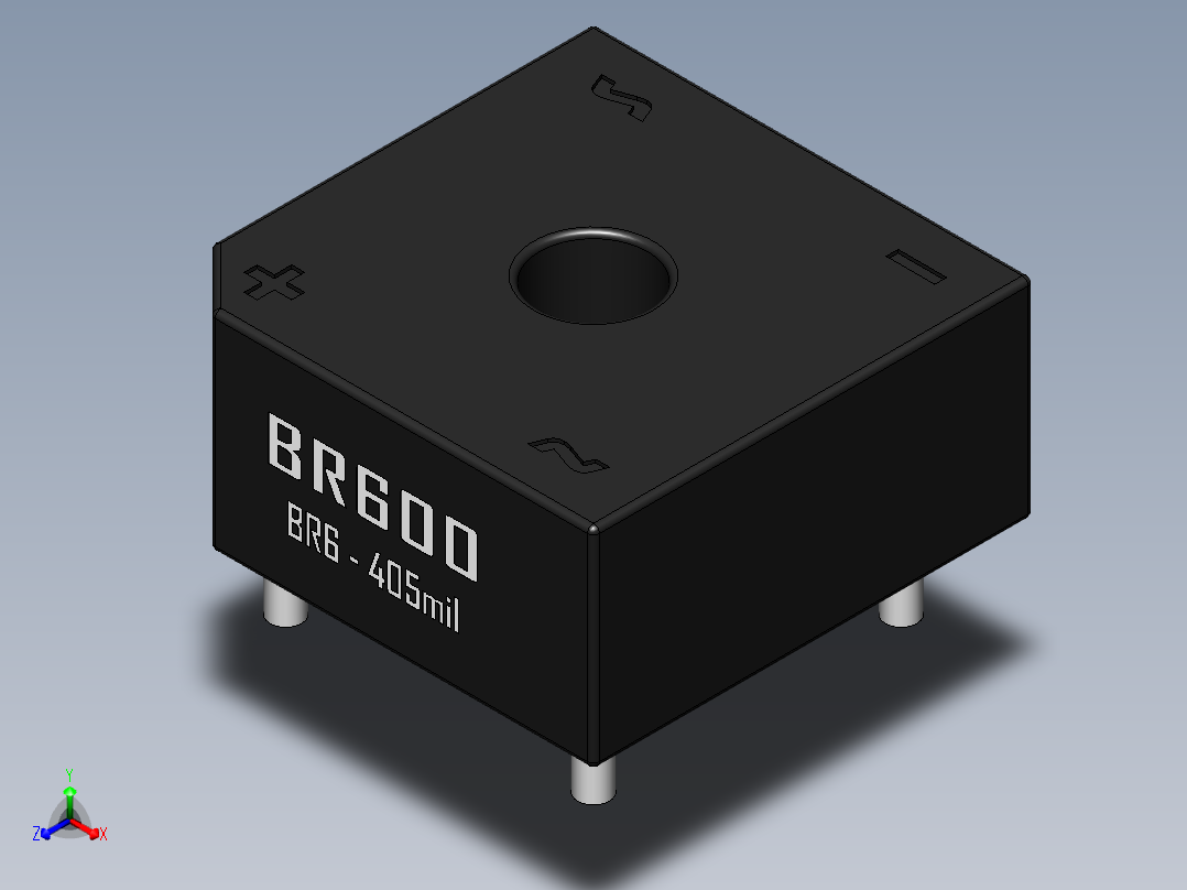 桥式整流器-BR6正等轴测图