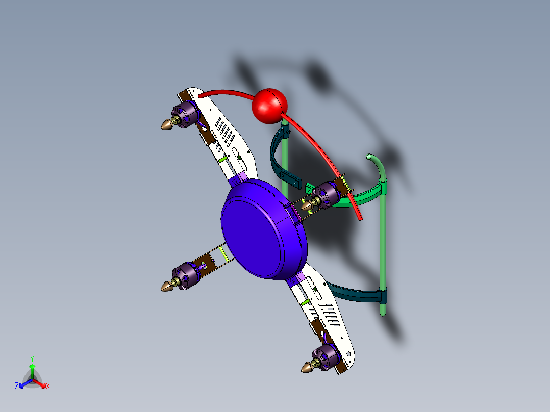 泰世4轴无线飞行器330X正等轴测图