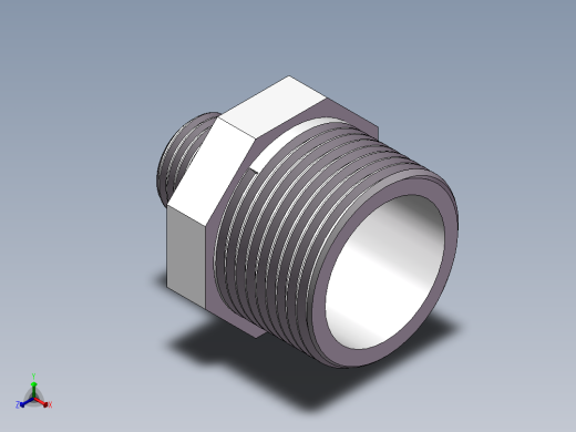 对丝-六角异径 DN25-DN10正等轴测缩略图