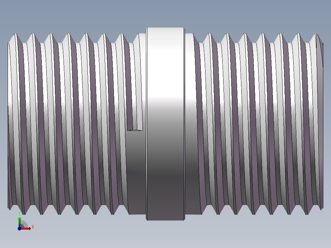 对丝-圆边等径 DN10前视图