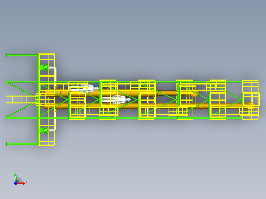 钢结构蒸馏塔前视图
