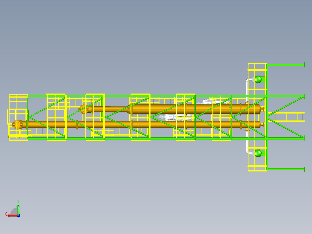 钢结构蒸馏塔右视图