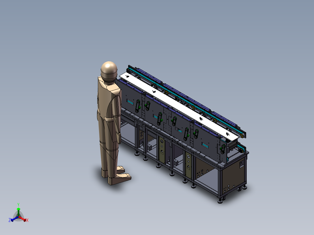 苹果电池产品传送机正等轴测图