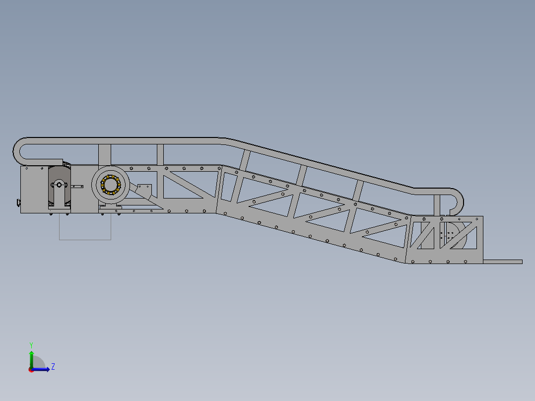 超市倾斜式自动人行道左视图
