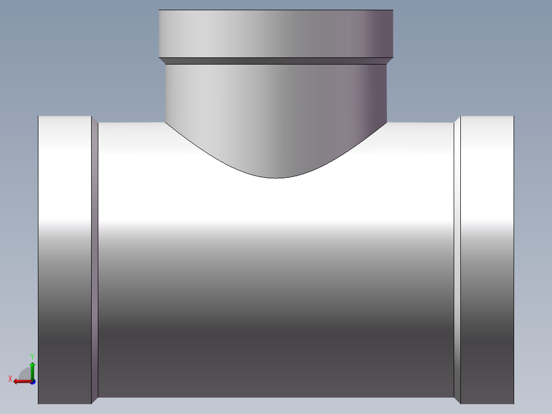 三通-异径 DN32-DN25后视图