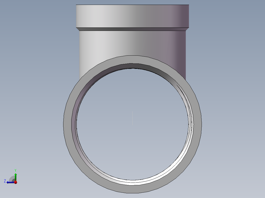 三通-异径 DN32-DN25右视图