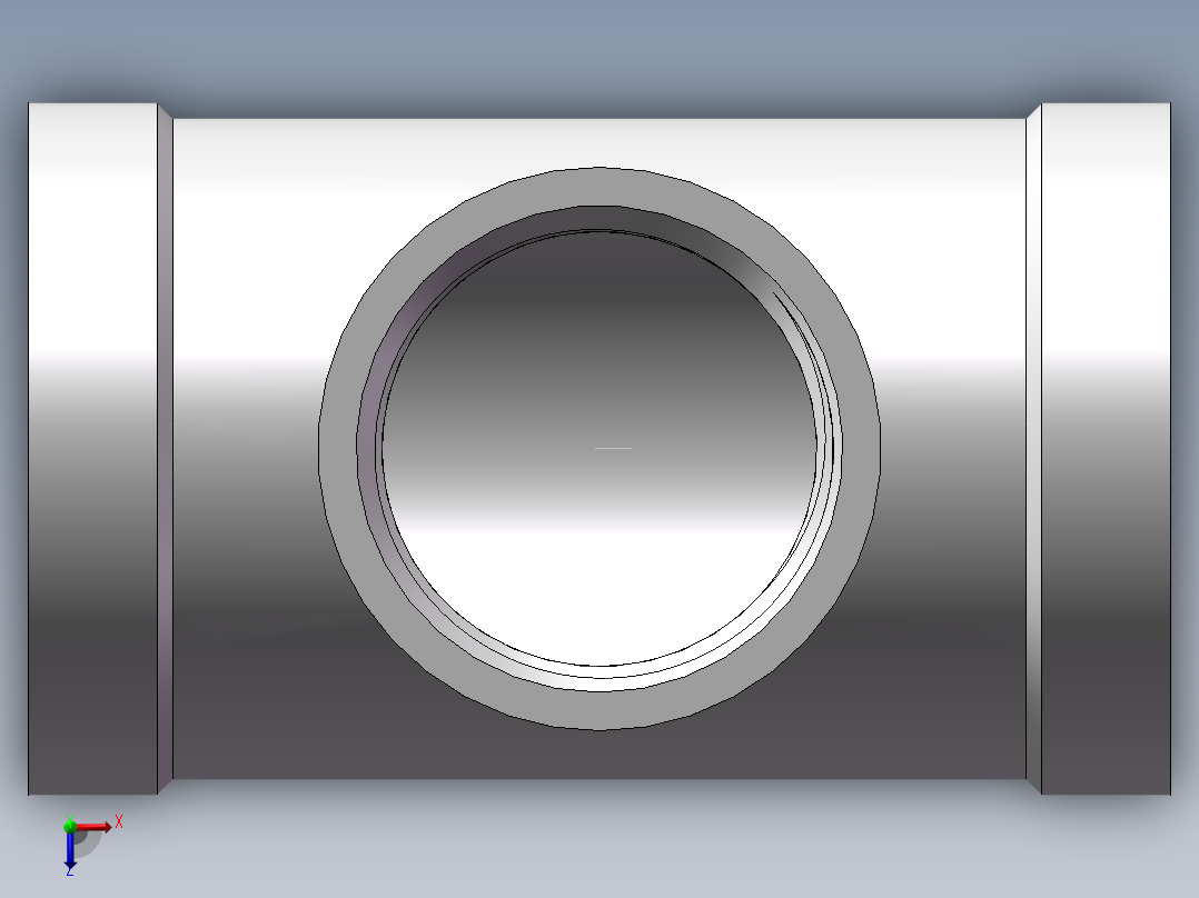 三通-异径 DN32-DN25俯视图