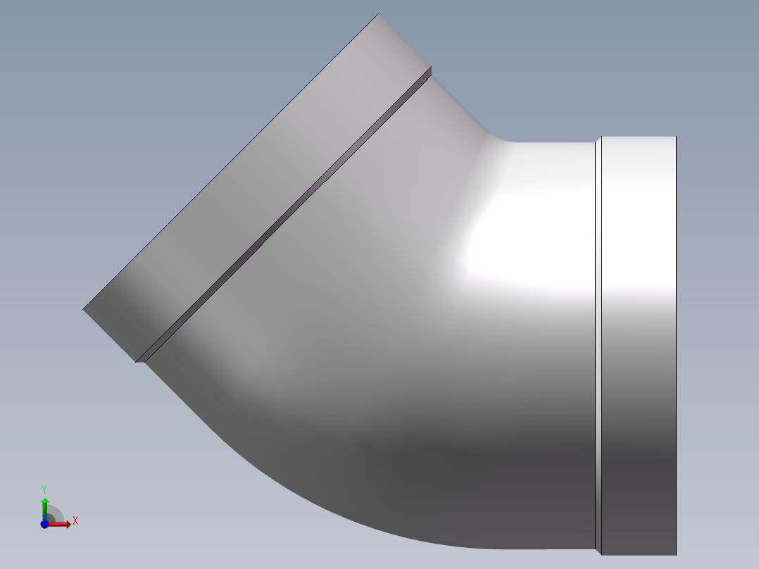 弯头-45°等径 DN50前视图