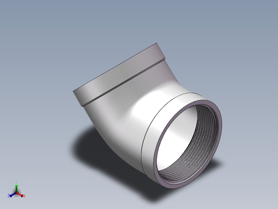 弯头-45°等径 DN50正等轴测图