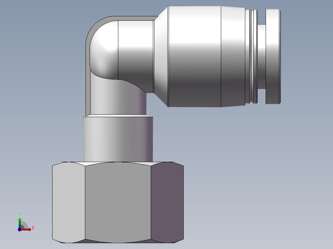 螺纹弯通APLF6-G01（1分6厘内螺纹）前视图