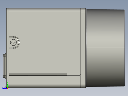 大恒相机镜头Daheng_MER2-U3-L_3D_Drawing多系列图纸右视缩略图
