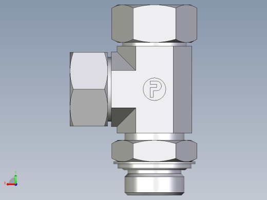卡套式工业通用硬管接头EO_Adjustable_locknut_run_tee_LEE28LRCF后视缩略图