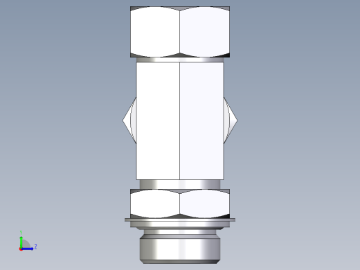 卡套式工业通用硬管接头EO_Adjustable_locknut_run_tee_LEE28LRCF左视缩略图