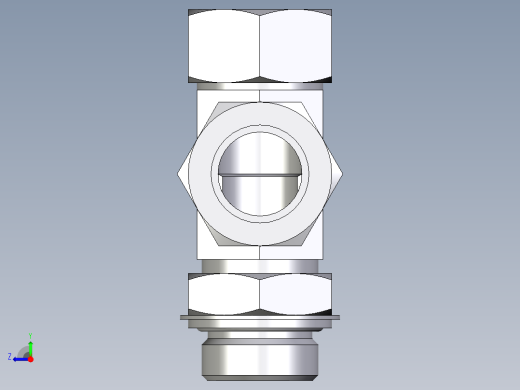 卡套式工业通用硬管接头EO_Adjustable_locknut_run_tee_LEE28LRCF右视缩略图