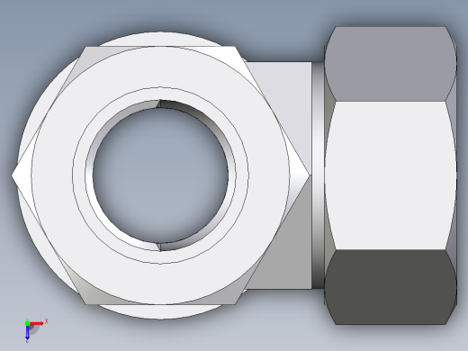 卡套式工业通用硬管接头EO_Adjustable_locknut_run_tee_LEE28LRCF俯视缩略图