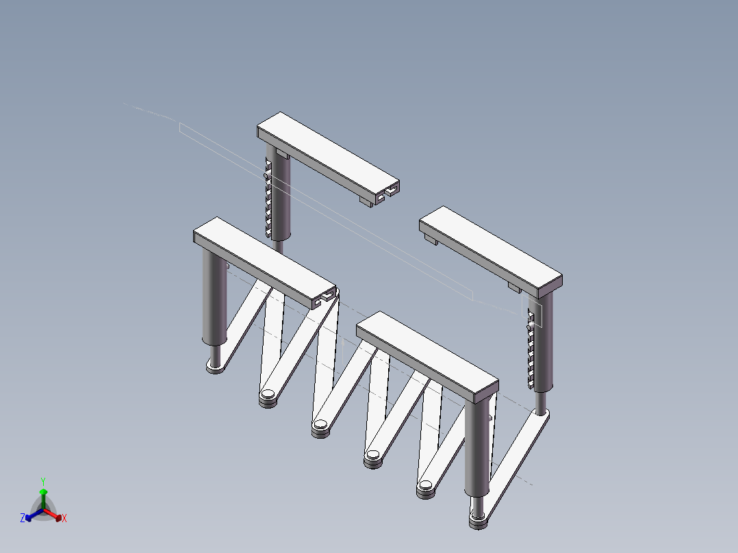 医用防雨床罩正等轴测图