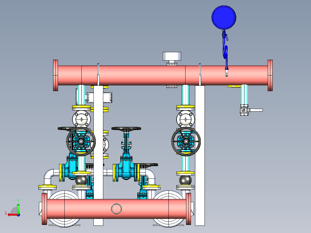 污水泵集管step后视图