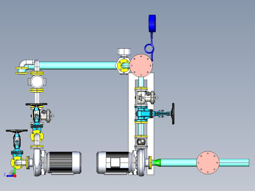 污水泵集管step右视图