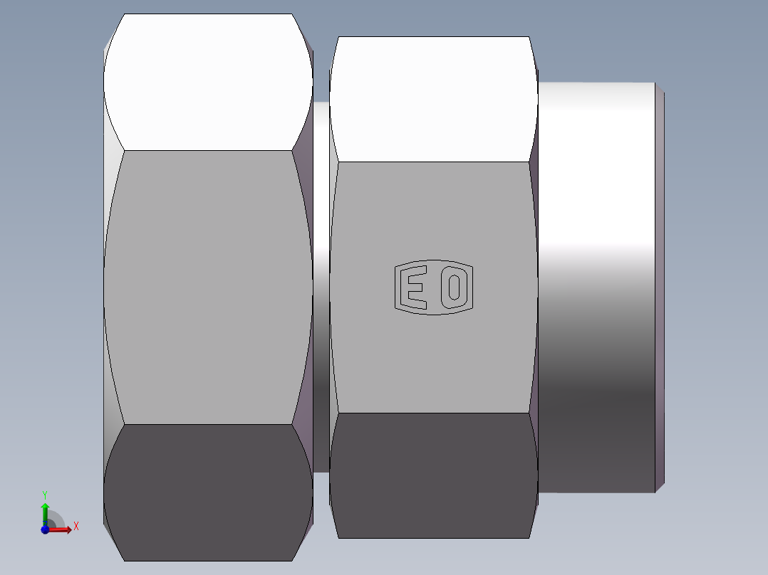 直通同径度接头、2C-52前视图