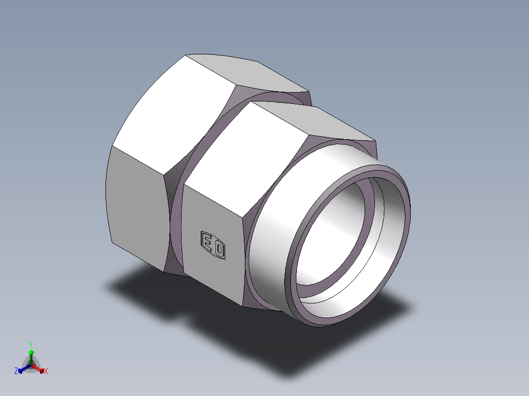 直通同径度接头、2C-52正等轴测图