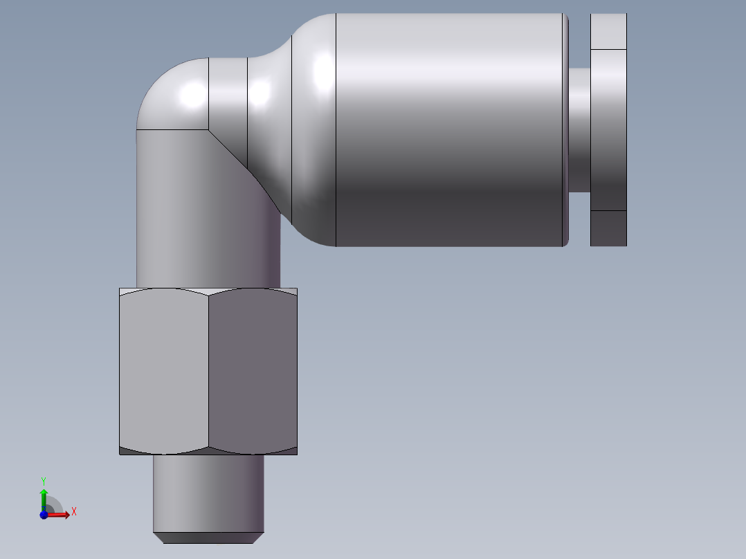 L型螺纹二通 亿日 EGPL4-M5前视图