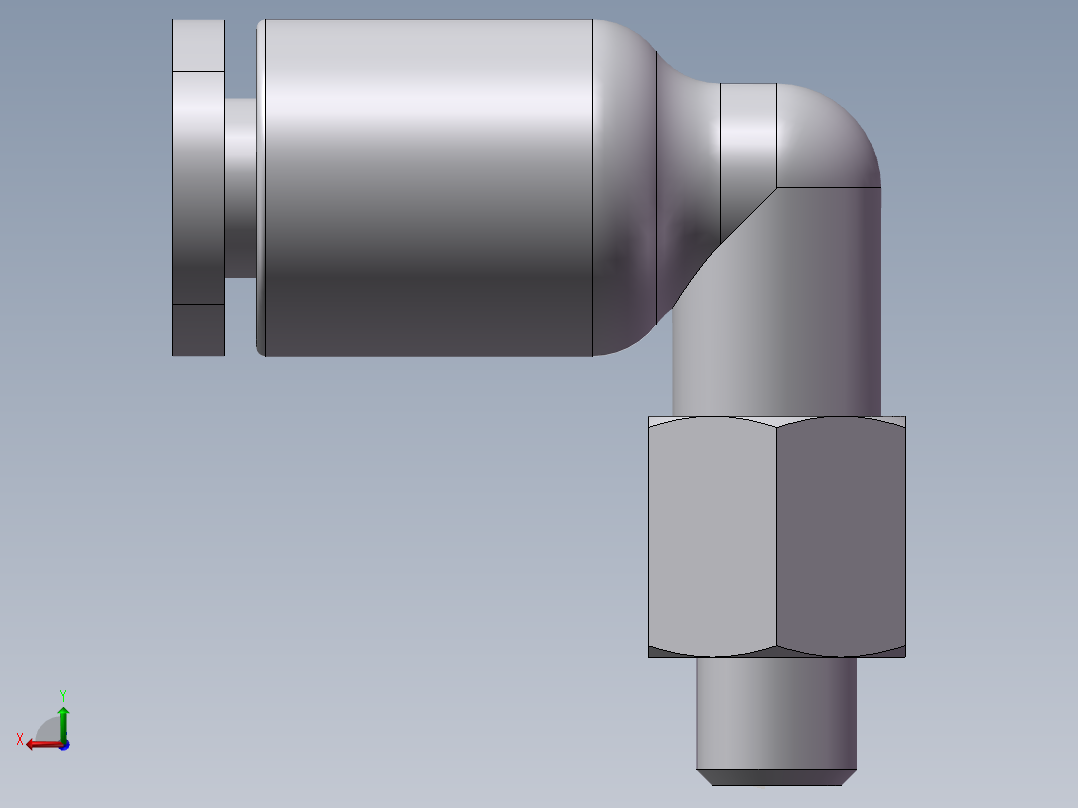 L型螺纹二通 亿日 EGPL4-M5后视图