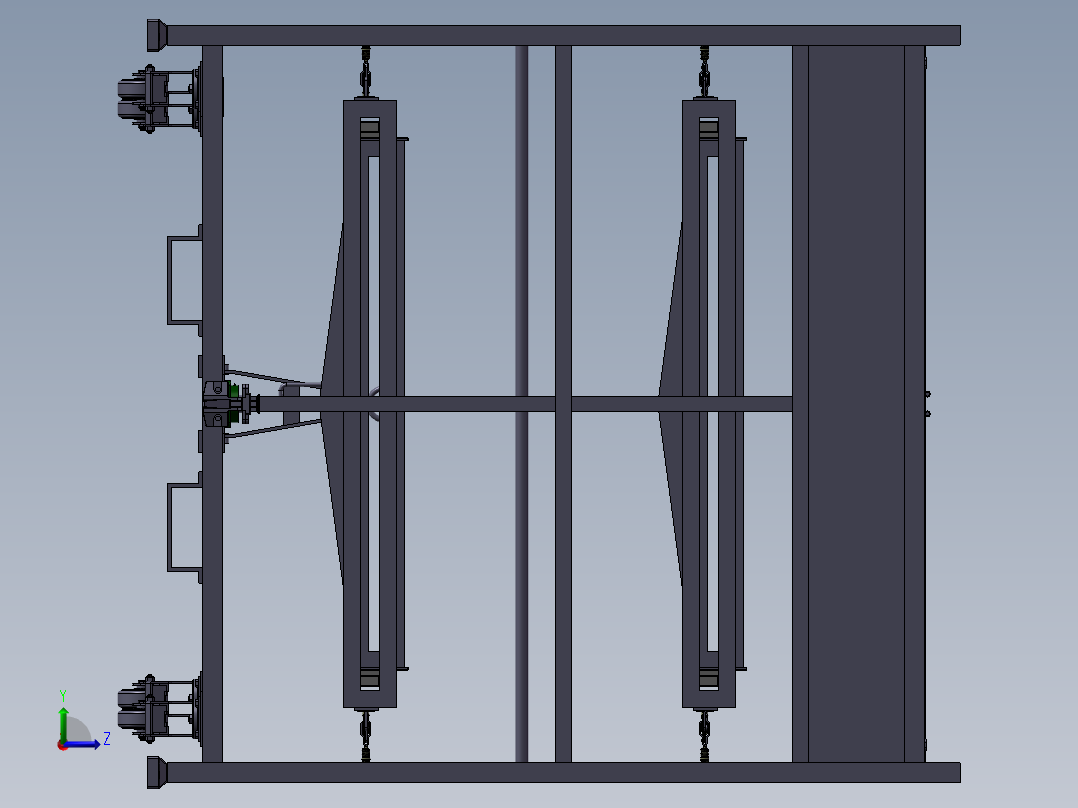 货架、前端模块转运器具左视图
