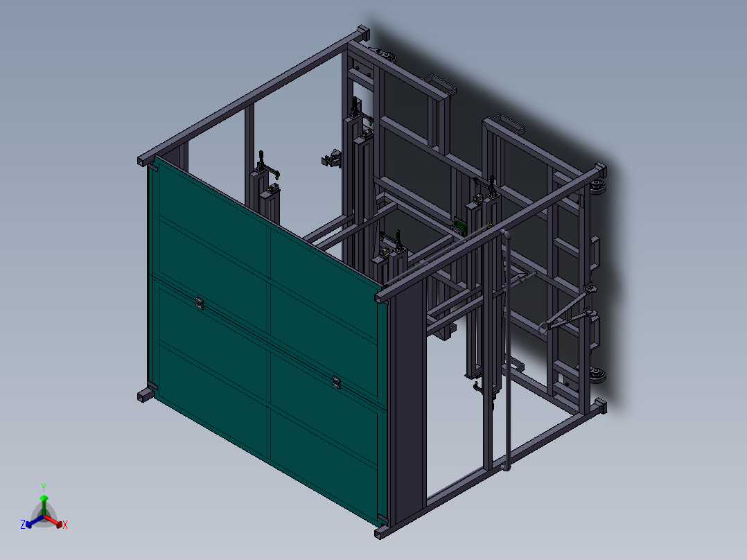 货架、前端模块转运器具正等轴测图