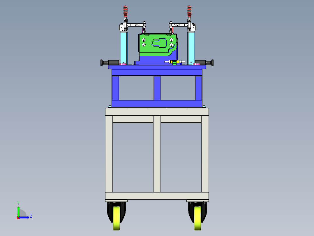 安装支架检具左视图