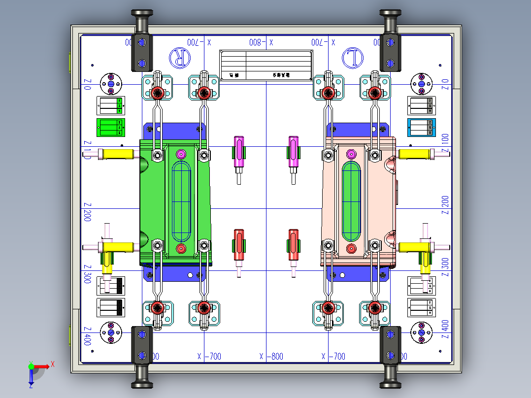 安装支架检具俯视图