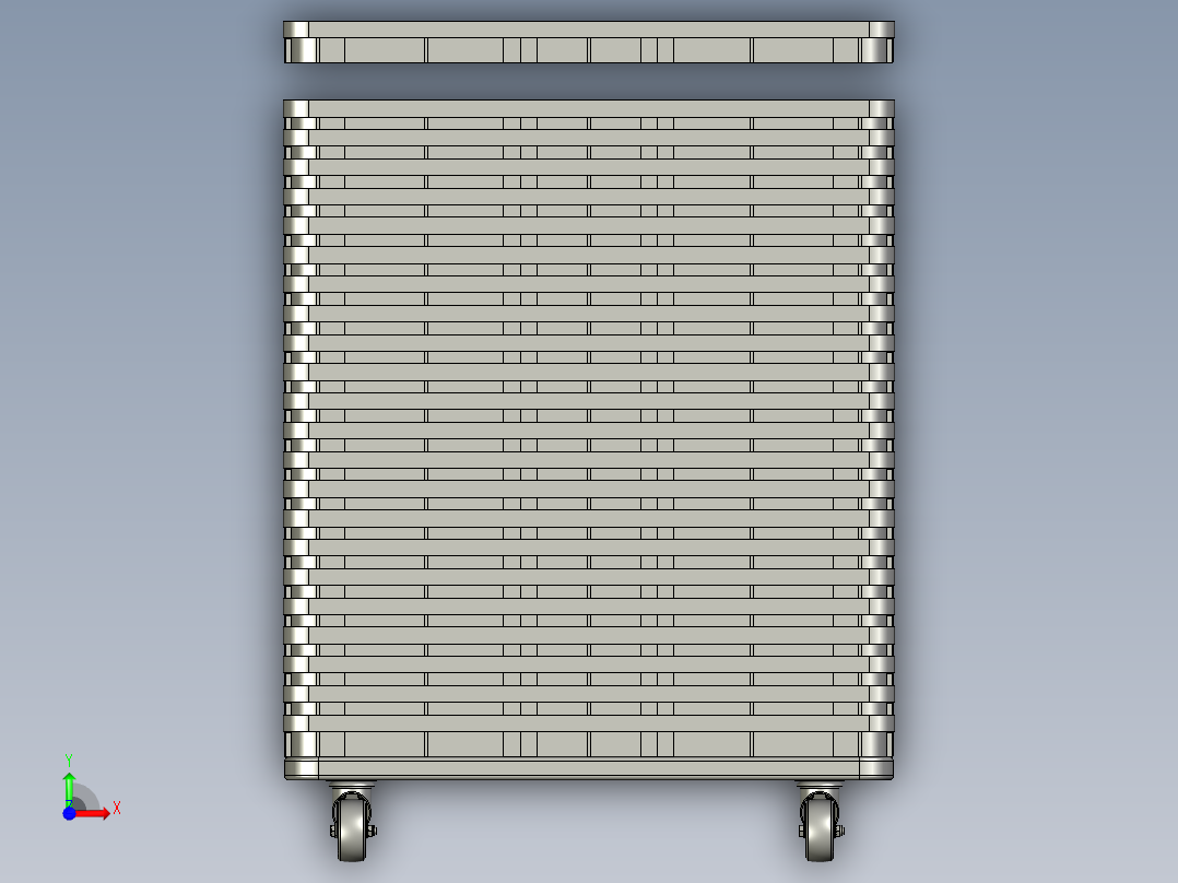 客户托盘+小车组合前视图